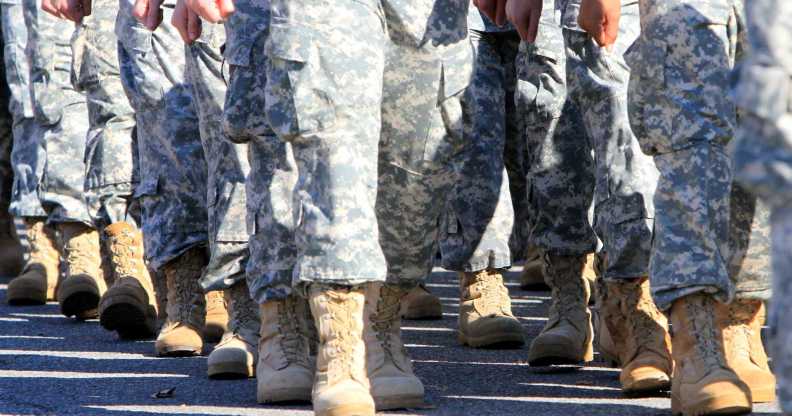 US soilders marching