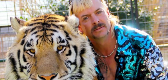 Joe Exotic and a tiger