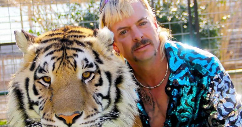 Joe Exotic and a tiger