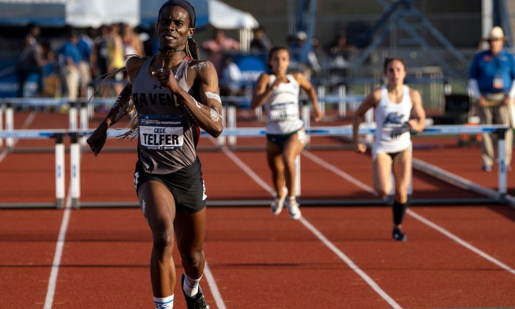 CeCe Telfer in a 2019 track competition. 