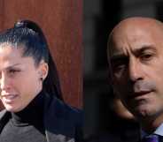 Soccer player Jenni Hermoso and former president of the Royal Spanish Football Federation (RFEF), Luis Rubiales, at the National Court.