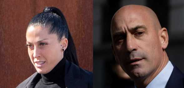 Soccer player Jenni Hermoso and former president of the Royal Spanish Football Federation (RFEF), Luis Rubiales, at the National Court.