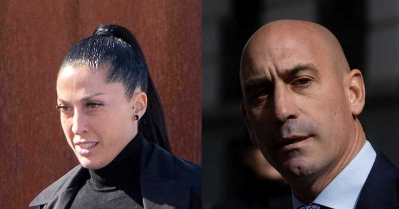 Soccer player Jenni Hermoso and former president of the Royal Spanish Football Federation (RFEF), Luis Rubiales, at the National Court.