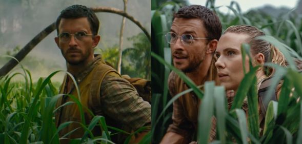 Jonathan Bailey and Scarlett Johansson in Jurassic World Rebirth.