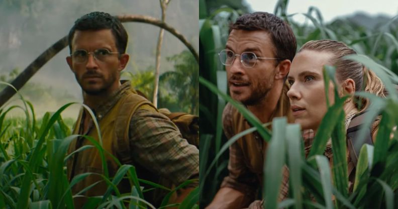 Jonathan Bailey and Scarlett Johansson in Jurassic World Rebirth.