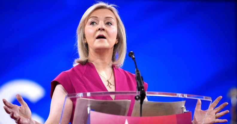 Former Prime Minister of the United Kingdom Liz Truss speaks at the Conservative Political Action Conference.