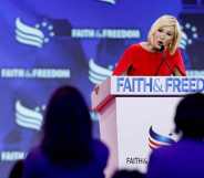 WASHINGTON, DC - JUNE 21: Pastor Paula White Cain of StoryLife Church, speaks at the Faith and Freedom Road to Majority conference at the Washington Hilton on June 21, 2024 in Washington, DC. The conservative Christian group is hosting a series of congressional members and political candidates to speak on the upcoming 2024 elections. Republican presidential candidate, former U.S. President Donald Trump will deliver the keynote address later this weekend. (Photo by Anna Moneymaker/Getty Images)