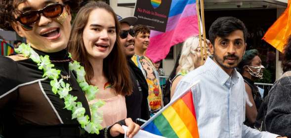 Rainbow Migration supporters at a protest