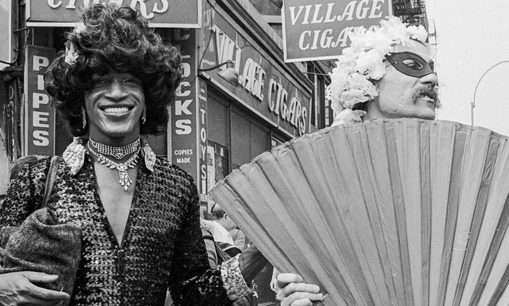 Marsha P Johnson near the Stonewall Inn in 1969.