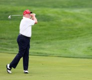 Trump playing golf