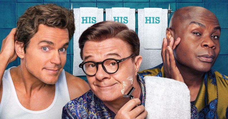 Matt Bomer, Nathan Lane, and Nathan Lee Graham in Mid-Century Modern poster.