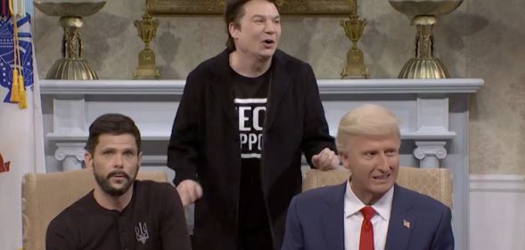 Mike Myers as Elon Musk during an SNL skit