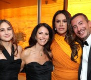 : (L-R) Elmis Reyes, Victoria Gutiérrez, Marisa Gutiérrez, Karla Sofía Gascón and Sandro Rubini attend the UTA 82nd Annual Golden Globes Afterparty at Marea on January 05, 2025