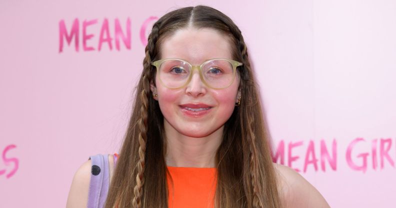 Harry Potter star Jessie Cave poses on the red carpet of the Mean Girls premiere.