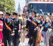 The San Francisco Fire Department contingent marches at the 54rd Annual San Francisco Pride Parade on June 30, 2024 in San Francisco, California.