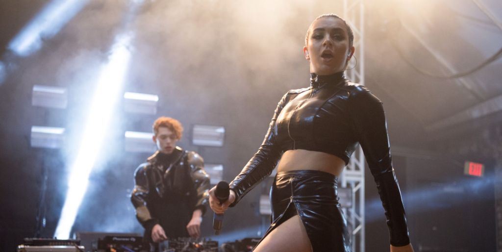 SOPHIE and Charli XCX perform together in 2016.