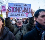 Protestors outside the Stonewall Inn.