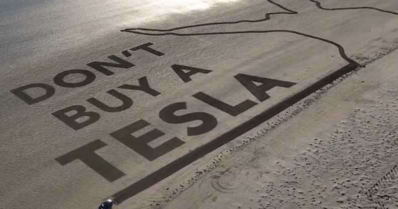 Led By Donkeys staged an anti-Elon Musk protest on a Welsh beach that is visible from space