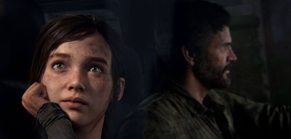 Ellie and Joel in The Last of Us game.