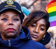 US Army veteran Tanya Walker outside the Stonewall Inn.