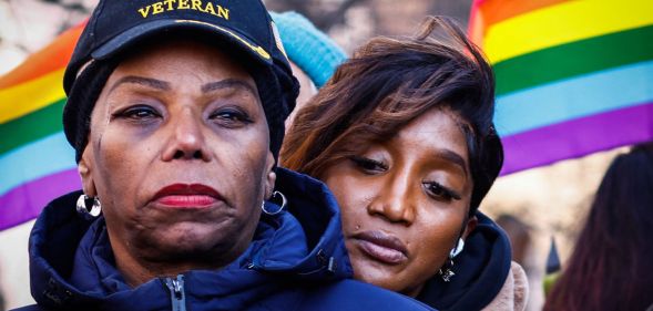 US Army veteran Tanya Walker outside the Stonewall Inn.