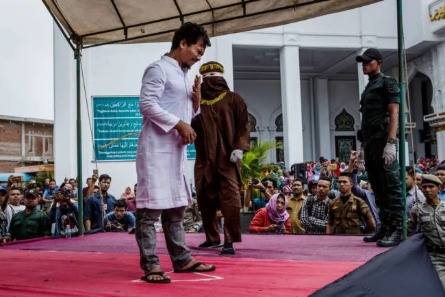 Indonesian gay man gets caned