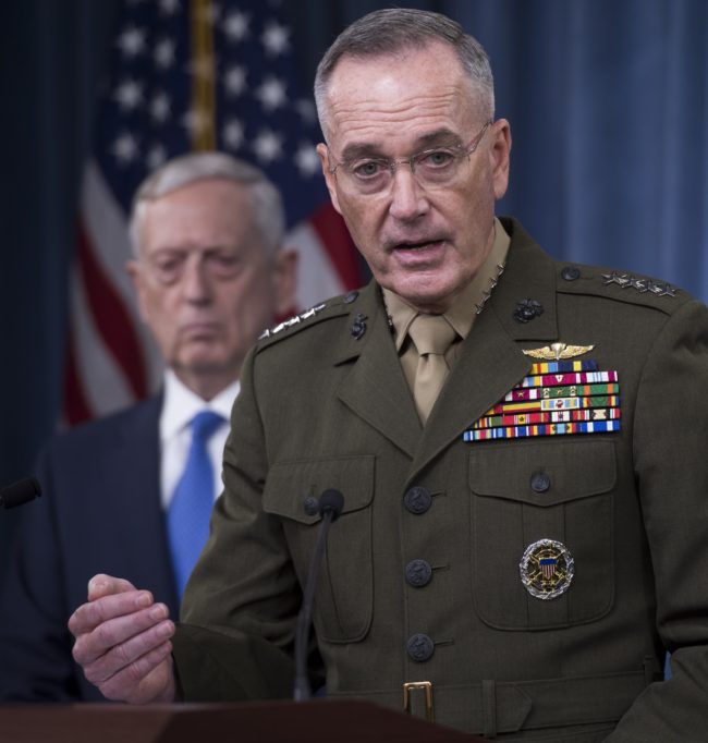 Chairman of the Joint Chiefs of Staff Marine General Joseph Dunford