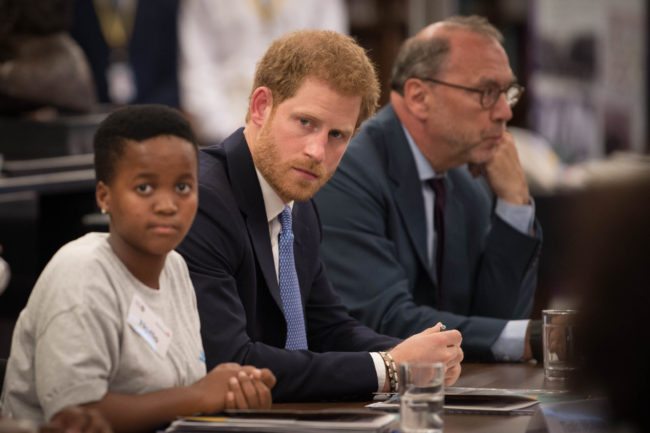 Prince Harry at the discussion at the London School of Hygiene and Tropical Medicine