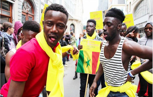 LGBT Senegalese people march in Brussels Pride in 2016 