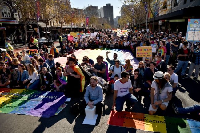 same-sex marriage rally in Sydney, Australia