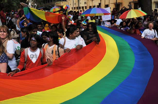 Indian gay rights activists at Bangalore gay pride 2009.