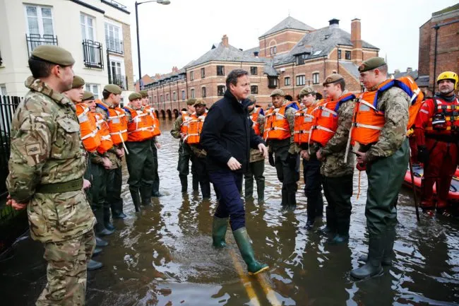 David Cameron in Northern Flood
