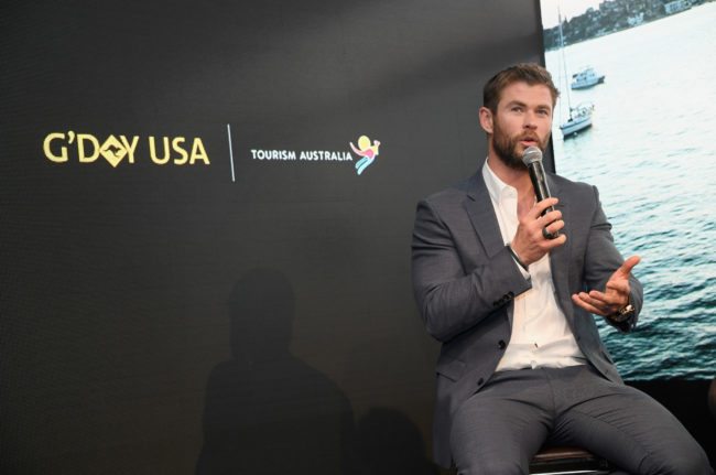 NEW YORK, NY - JANUARY 23:  Chris Hemsworth speaks onstage during a Virtual Tour of Australia in NYC at Hudson Mercantile on January 23, 2017 in New York City.  (Photo by Dimitrios Kambouris/Getty Images)
