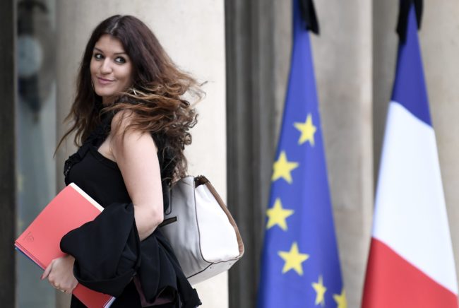 French Minister of State for Gender Equality Marlene Schiappa arrives to attend the weekly cabinet meeting on May 24, 2017 at the Elysee Palace in Paris. / AFP PHOTO / STEPHANE DE SAKUTIN (Photo credit should read STEPHANE DE SAKUTIN/AFP/Getty Images)