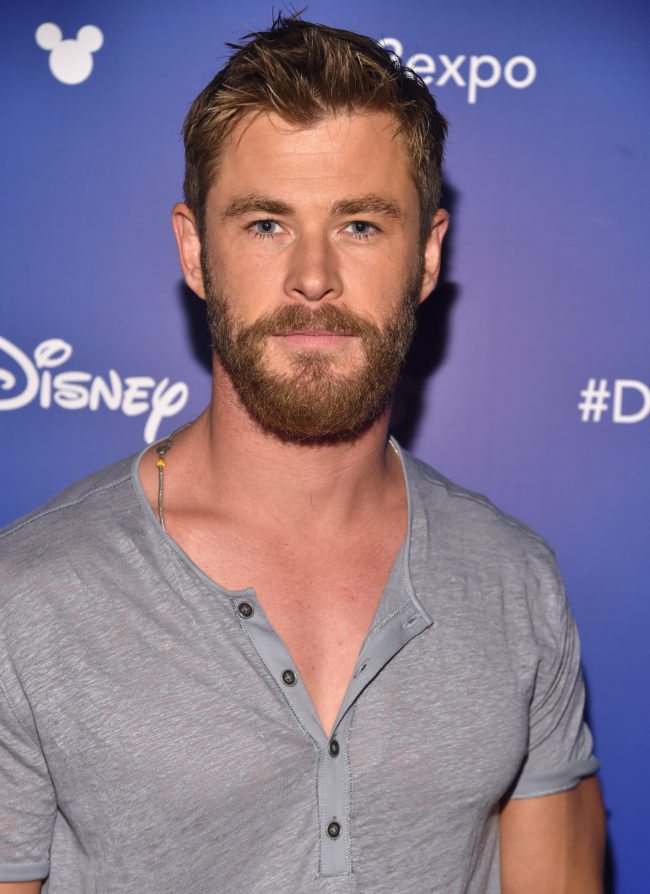 ANAHEIM, CA - JULY 15:  Actor Chris Hemsworth of AVENGERS: INFINITY WAR took part today in the Walt Disney Studios live action presentation at Disney's D23 EXPO 2017 in Anaheim, Calif. AVENGERS: INFINITY WAR will be released in U.S. theaters on May 4, 2018.  (Photo by Alberto E. Rodriguez/Getty Images for Disney)