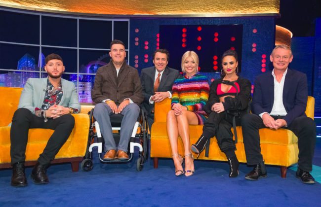onathan Ross with James Arthur, Holly Willoughby, Martin Clunes and Henry Fraser (ITV)