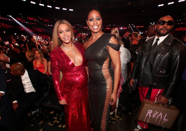Beyonce and Laverne Cox at the 2017 GRAMMY Awards