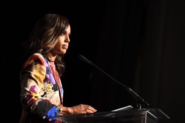 LOS ANGELES, CA - OCTOBER 20:  Honoree Kerry Washington accepts the Inspiration Award onstage during the 2017 GLSEN Respect Awards at the Beverly Wilshire Hotel on October 20, 2017 in Los Angeles, California.  (Photo by Emma McIntyre/Getty Images for GLSEN)