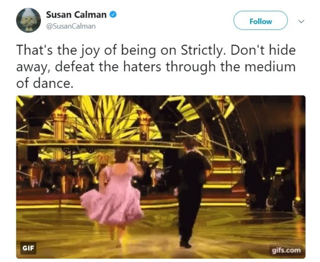 Susan Calman shows the trolls her heels (Twitter)