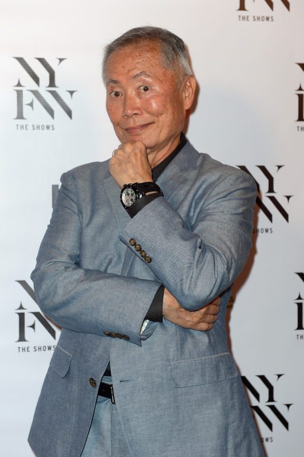 NEW YORK, NY - SEPTEMBER 10:  Actor George Takei poses backstage at the KYBOE! fashion show during New York Fashion Week: The Shows at The Arc, Skylight at Moynihan Station on September 10, 2016 in New York City.  (Photo by Gustavo Caballero/Getty Images for Kyboe!)