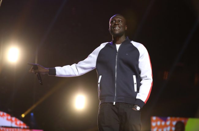 LONDON, ENGLAND - OCTOBER 22: Stormzy wins 'Most Entertaining Celeb!' at the BBC Radio 1 Teen Awards 2017 at Wembley Arena on October 22, 2017 in London, England. (Photo by Tim P. Whitby/Tim P. Whitby/Getty Images)