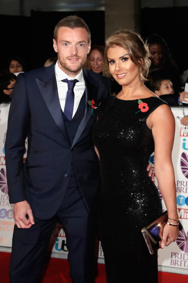 LONDON, ENGLAND - OCTOBER 30:  Jamie Vardy and Rebekah Vardy attend the Pride Of Britain Awards at Grosvenor House, on October 30, 2017 in London, England.  (Photo by John Phillips/Getty Images)