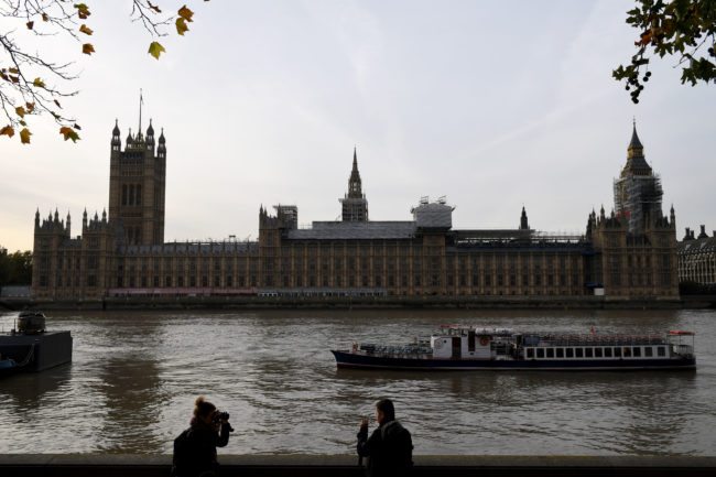 The Houses of Parliament are pictured from the south bank of the River Thames in central London on November 1, 2017. / AFP PHOTO / Chris J Ratcliffe        (Photo credit should read CHRIS J RATCLIFFE/AFP/Getty Images)