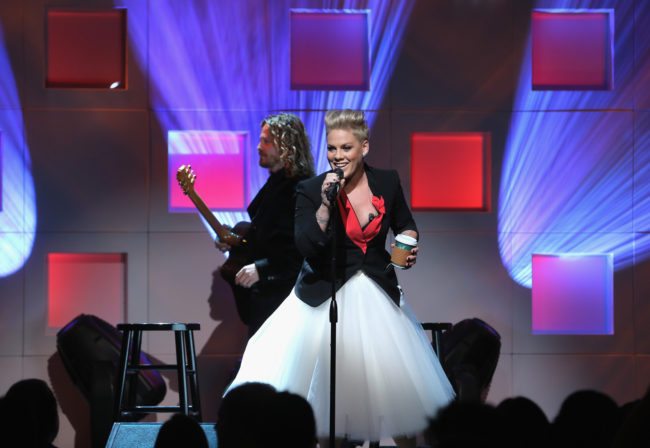 NEW YORK, NY - DECEMBER 01:  P!nk performs on stage at the 11th Annual UNICEF Snowflake Ball Honoring Orlando Bloom, Mindy Grossman And Edward G. Lloyd at Cipriani, Wall Street on December 1, 2015 in New York City.  (Photo by Jemal Countess/Getty Images for UNICEF)