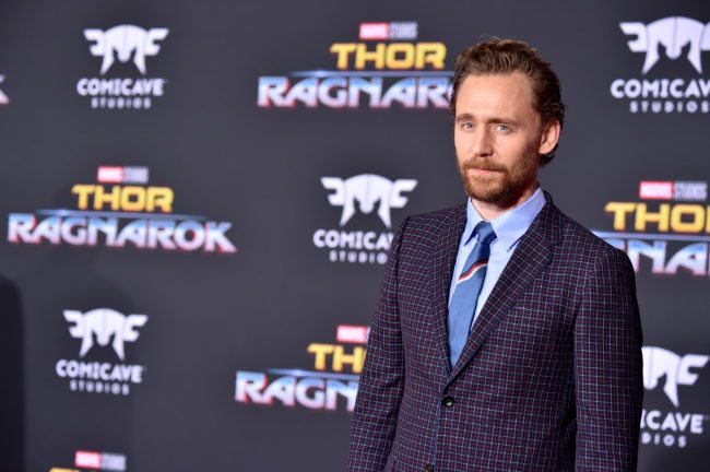 LOS ANGELES, CA - OCTOBER 10: Actor Tom Hiddleston arrives at the Premiere Of Disney And Marvel's "Thor: Ragnarok" - Arrivals on October 10, 2017 in Los Angeles, California. (Photo by Frazer Harrison/Getty Images)