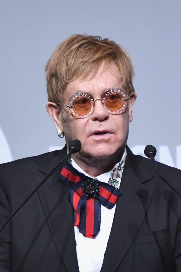 NEW YORK, NY - NOVEMBER 07: Sir Elton John speaks onstage at the Elton John AIDS Foundation Commemorates Its 25th Year And Honors Founder Sir Elton John During New York Fall Gala at Cathedral of St. John the Divine on November 7, 2017 in New York City. (Photo by Dimitrios Kambouris/Getty Images)