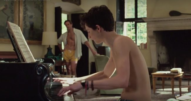 Timothee Chalamet as Elio in Call Me By Your Name