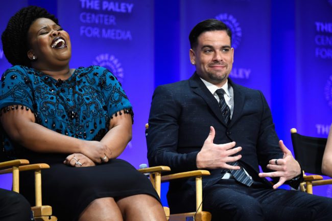 HOLLYWOOD, CA - MARCH 13: Actress Amber Riley and actor Mark Salling on stage at The Paley Center For Media's 32nd Annual PALEYFEST LA - "Glee" at Dolby Theatre on March 13, 2015 in Hollywood, California. (Photo by Frazer Harrison/Getty Images)
