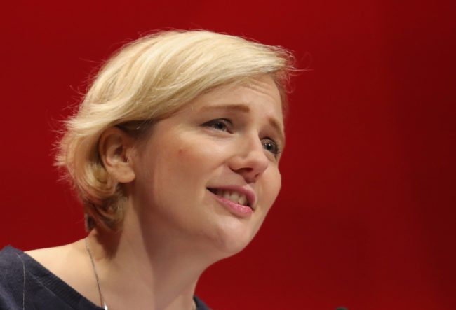 LIVERPOOL, ENGLAND - SEPTEMBER 28: Stella Creasy MP speaks to delegates on the last day of the Labour party conference on September 28, 2016 in Liverpool, England. On the last day of the annual Labour party conference leader Jeremy Corbyn will deliver his keynote speech to delegates and rally members with a call for unity in preparation for a possible snap election next year. (Photo by Christopher Furlong/Getty Images)