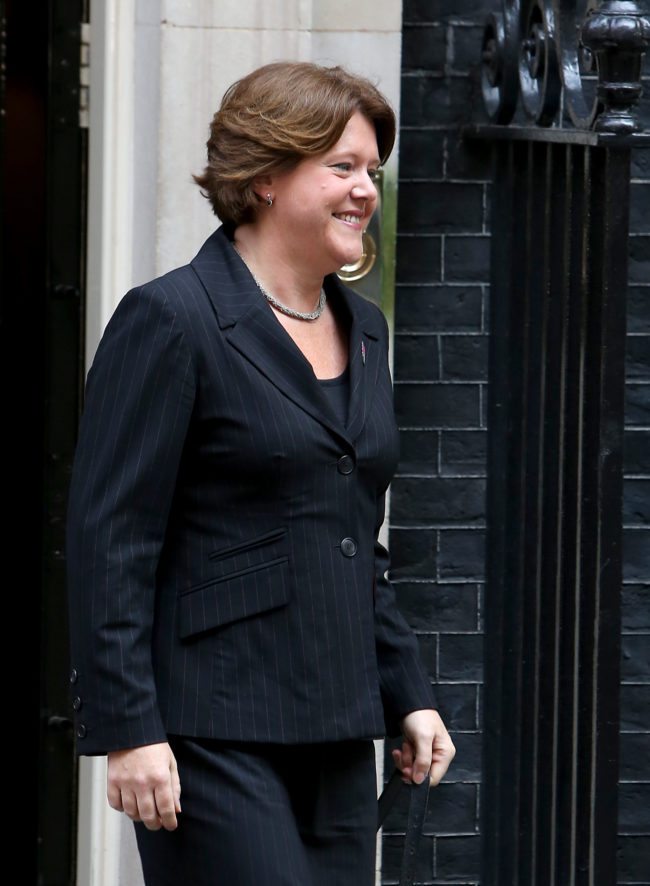 LONDON, ENGLAND - SEPTEMBER 04: MP Maria Miller leaves No 10 Downing Street as Culture Secretary on the day Prime Minister David Cameron holds a government reshuffle on September 4, 2012 in London, England. David Cameron today holds his first major Cabinet reshuffle since becoming Prime Minister in a shake-up aimed at restoring confidence in the coalition and reinvigorating the economy. (Photo by Rosie Hallam/Getty Images)